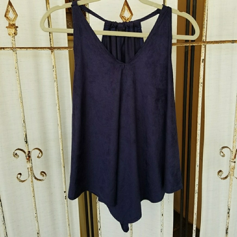 Navy blue, sleeveless shirt by First Love